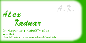 alex kadnar business card